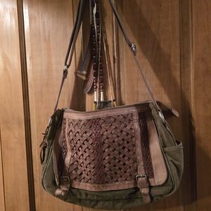 Messenger Bag Leather and canvas